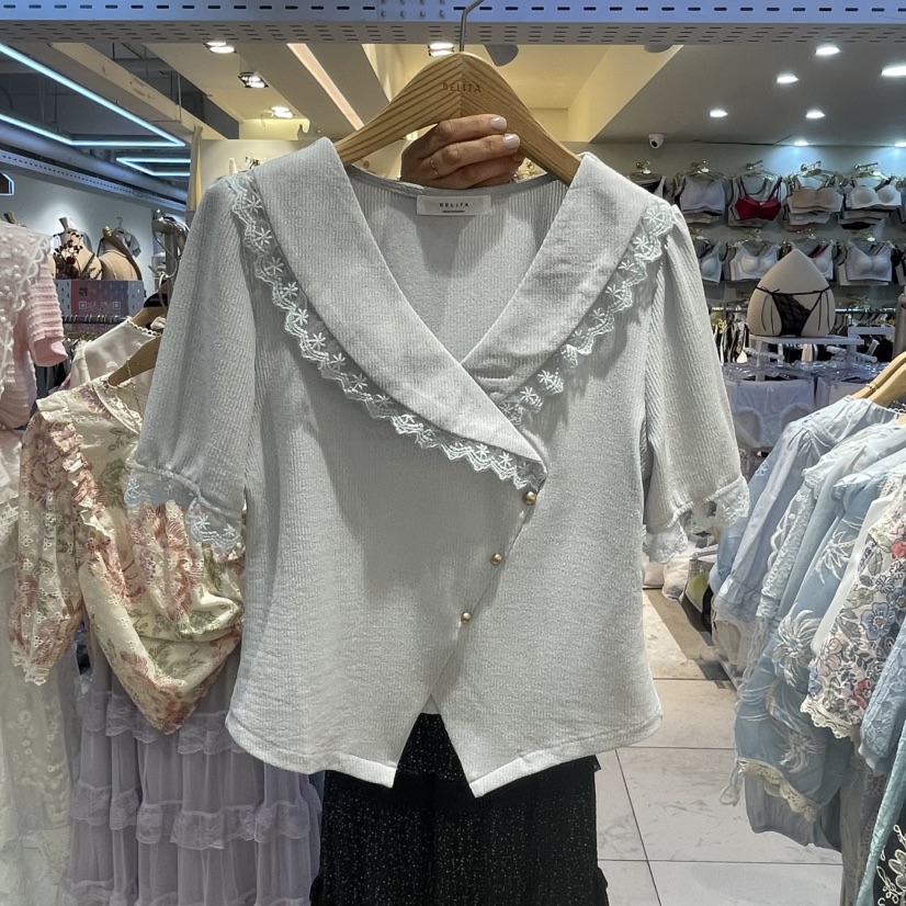 空東大門代購女士新款真品時尚休閑人氣推薦職業襯衫蕾絲衫BELITA襯衫/蕾絲衫圖色3