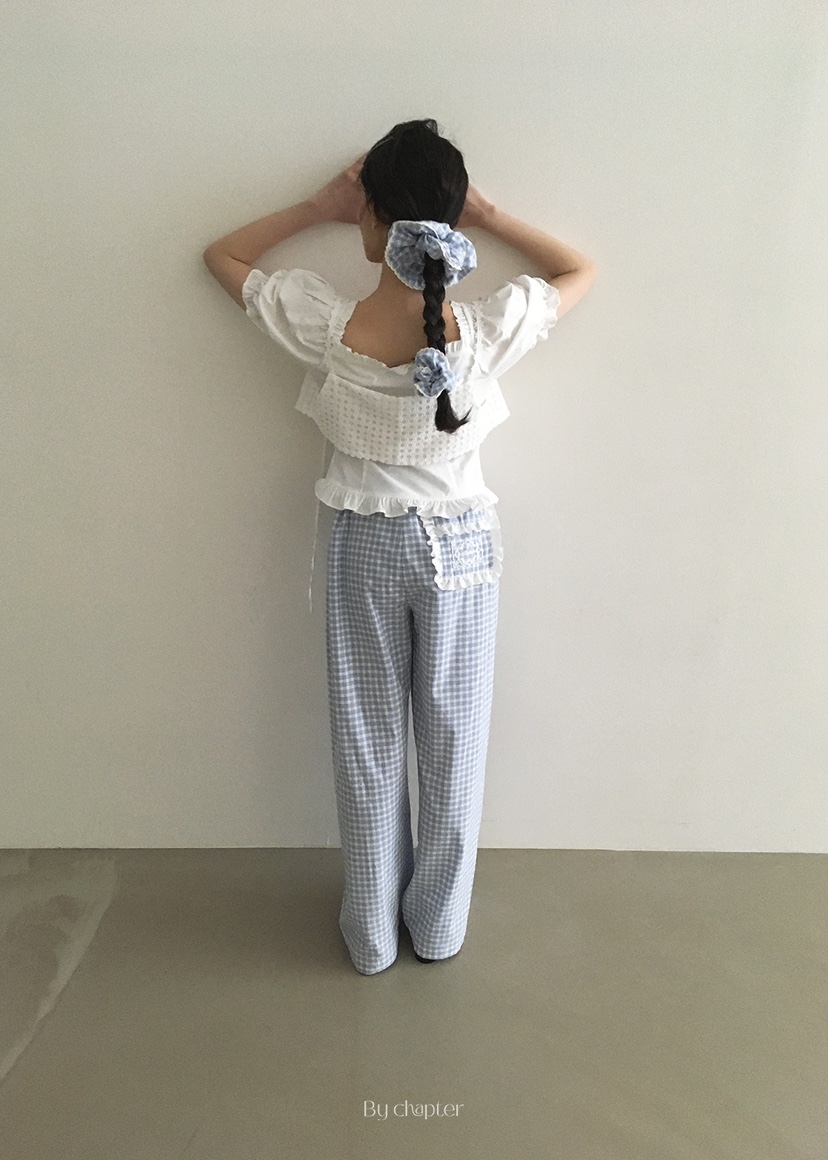 BY CHAPTER韓國代購女裝新款25春夏職業熱賣休閑休閑褲格紋Chapter休閑褲