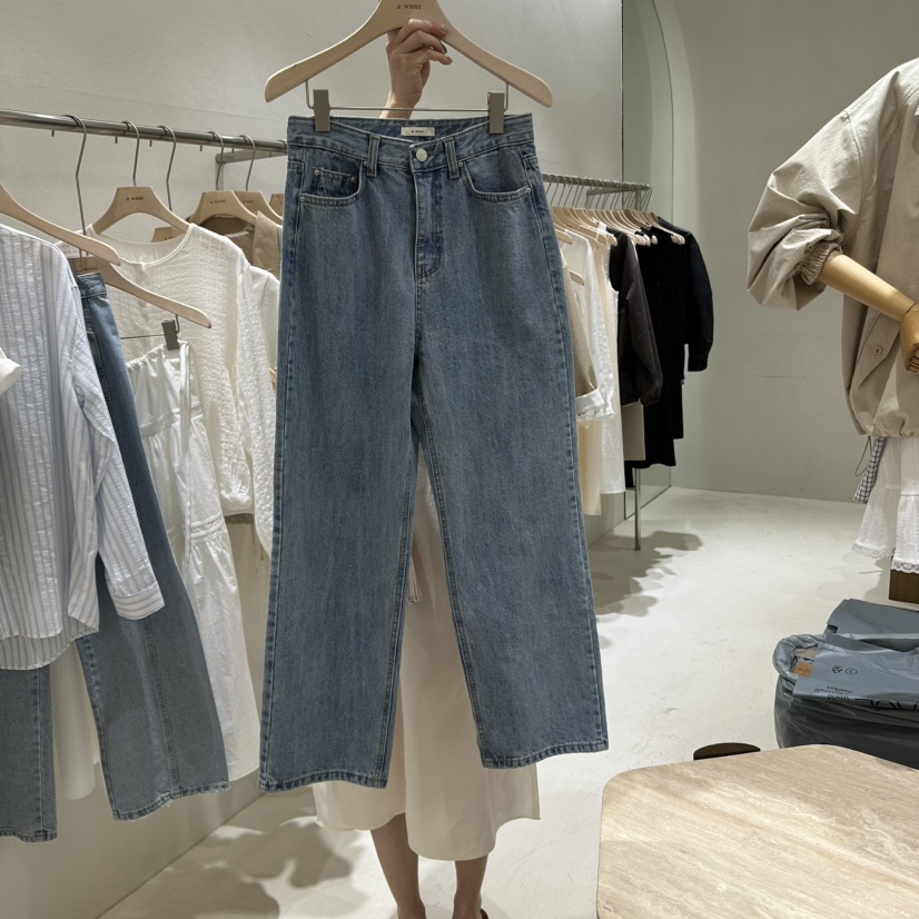 A WANT韓國直郵女裝新品25春夏職業休閑時尚真品推薦牛仔褲A WANT牛仔褲