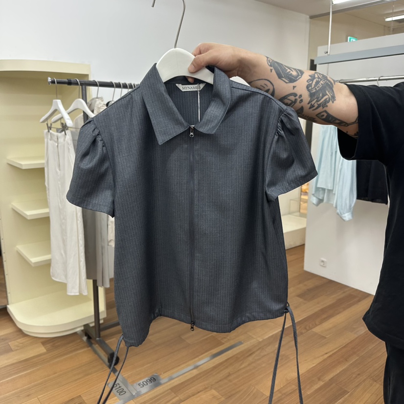 MYNAMEIS東大門代購女裝新品人氣25春夏時尚休閑襯衫蕾絲衫MYNAMEIS襯衫/蕾絲衫