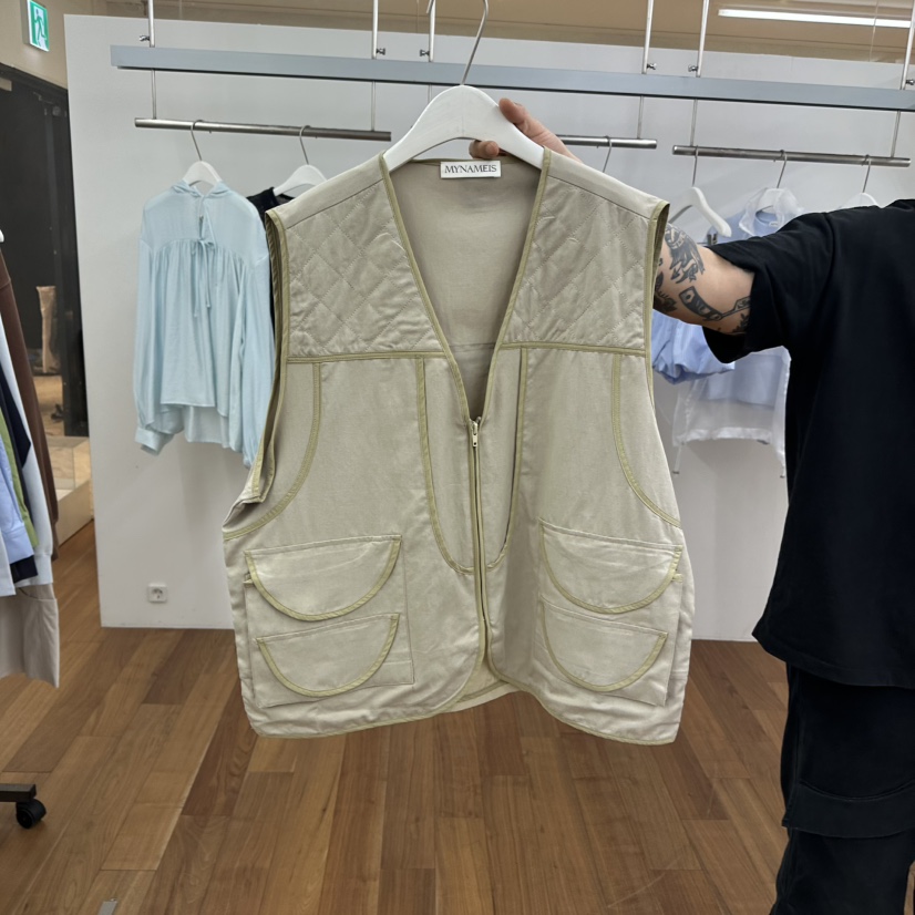 MYNAMEIS韓國直郵女士新品熱賣推薦真品時尚人氣職業25春夏馬甲MYNAMEIS馬甲