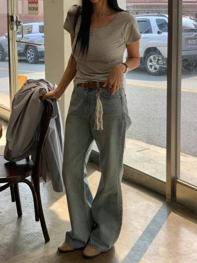 LIBERTY直郵韓國代購㊣女裝新品人氣熱賣推薦25春夏休閑牛仔褲LIBERTY牛仔褲