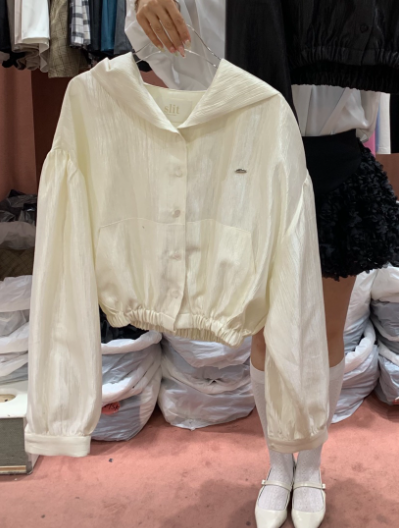 SLIT韓國直郵㊣東大門實拍女裝新品時尚休閑人氣襯衫蕾絲衫SLIT襯衫/蕾絲衫圖色3