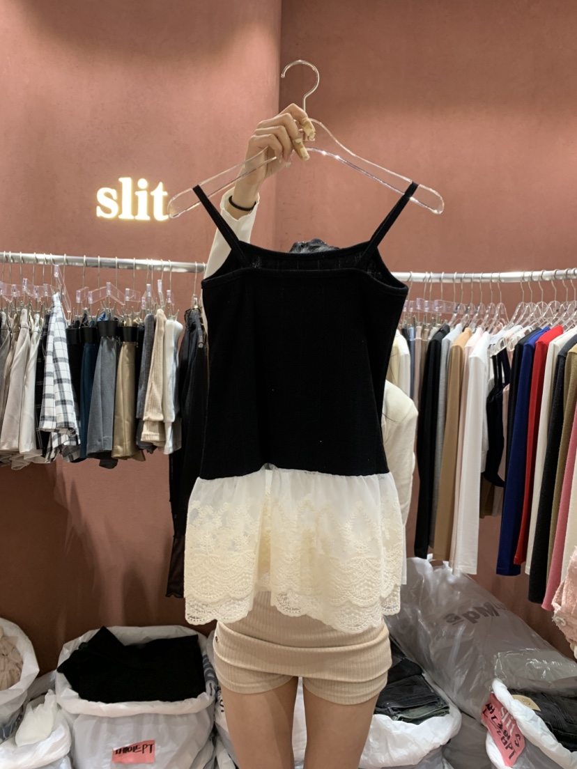 SLIT韓國直郵㊣女裝新品推薦時尚熱賣休閑人氣25春夏吊帶背心SLIT吊帶/背心