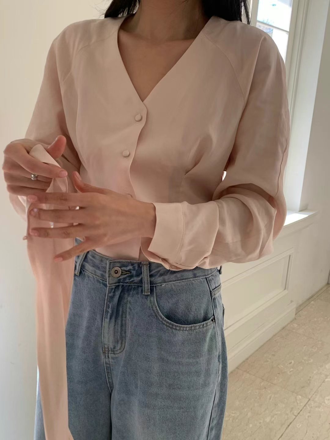 LIBERTY韓國㊣直郵東大門代購女裝新款熱賣25春夏夾克含脖帶LIBERTY夾克