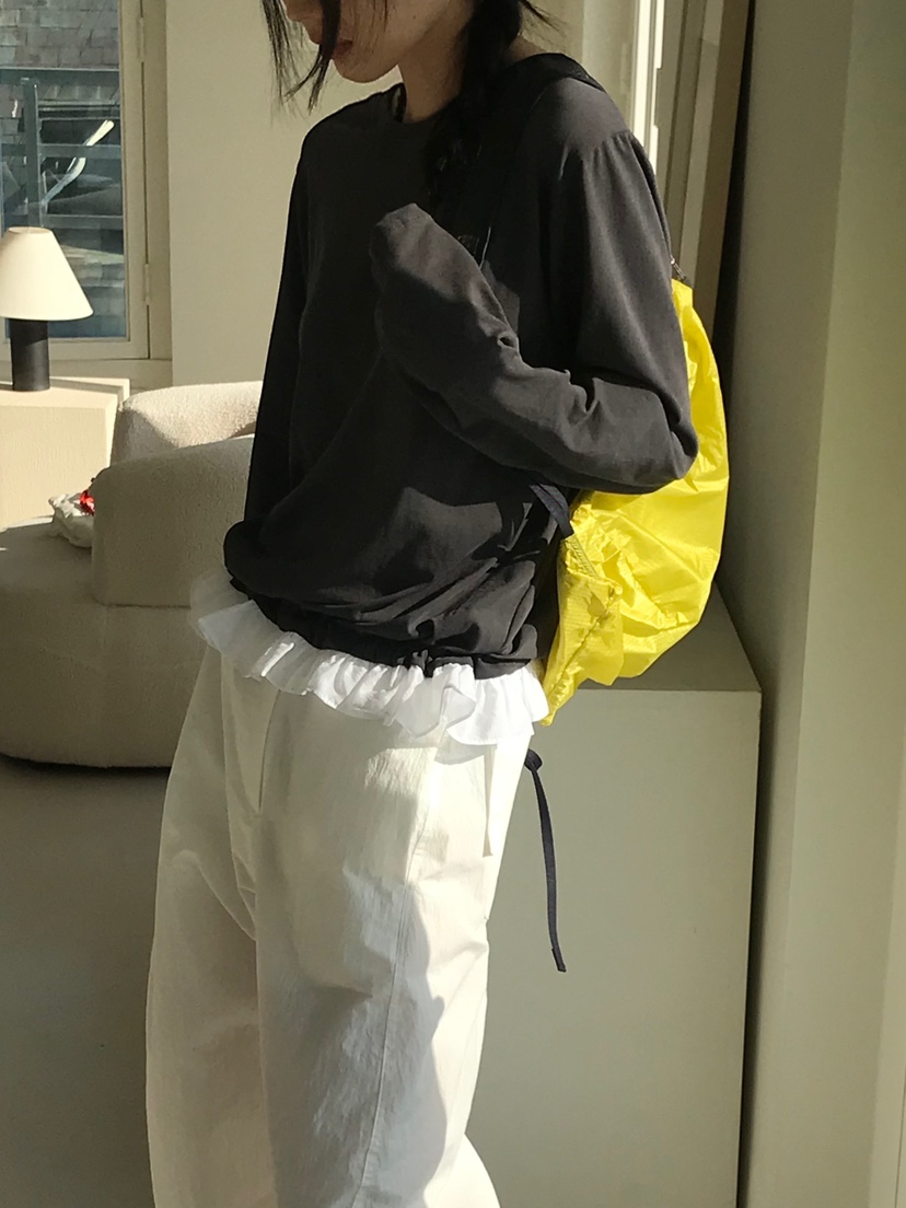 ME MO韓國㊣直郵東大門代購女裝新款時尚熱賣25春夏長袖T恤ME MO長袖T恤