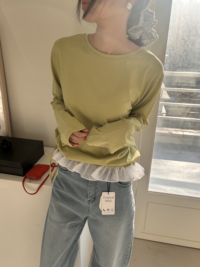 ME MO韓國㊣直郵東大門代購女裝新款時尚熱賣25春夏長袖T恤ME MO長袖T恤圖色3