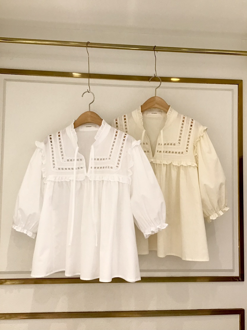 LAUNDRY韓國直郵㊣東大門實拍女裝新款熱賣25春夏襯衫蕾絲衫LAUNDRY襯衫/蕾絲衫