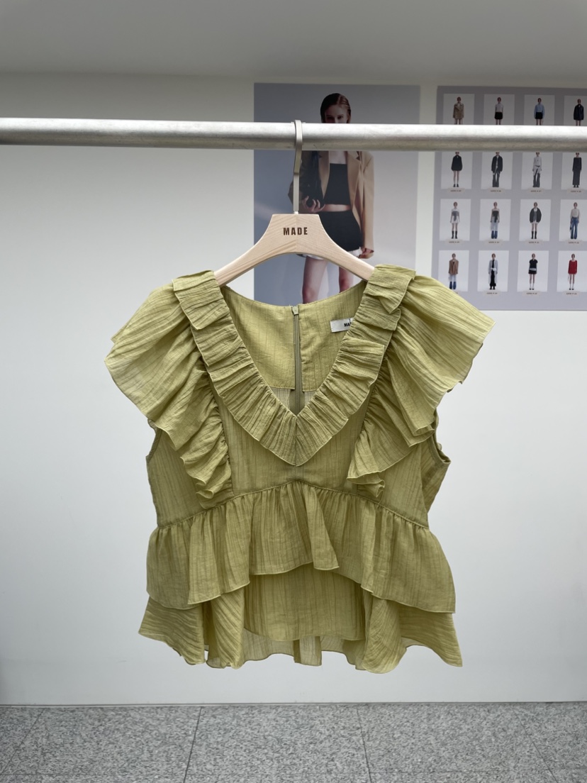 MADE-P韓國㊣直郵東大門代購女裝新款休閑人氣25春夏襯衫蕾絲衫MADE-P襯衫/蕾絲衫