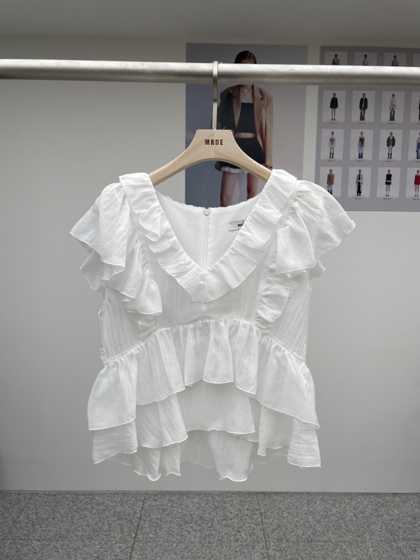 MADE-P韓國㊣直郵東大門代購女裝新款休閑人氣25春夏襯衫蕾絲衫MADE-P襯衫/蕾絲衫圖色2