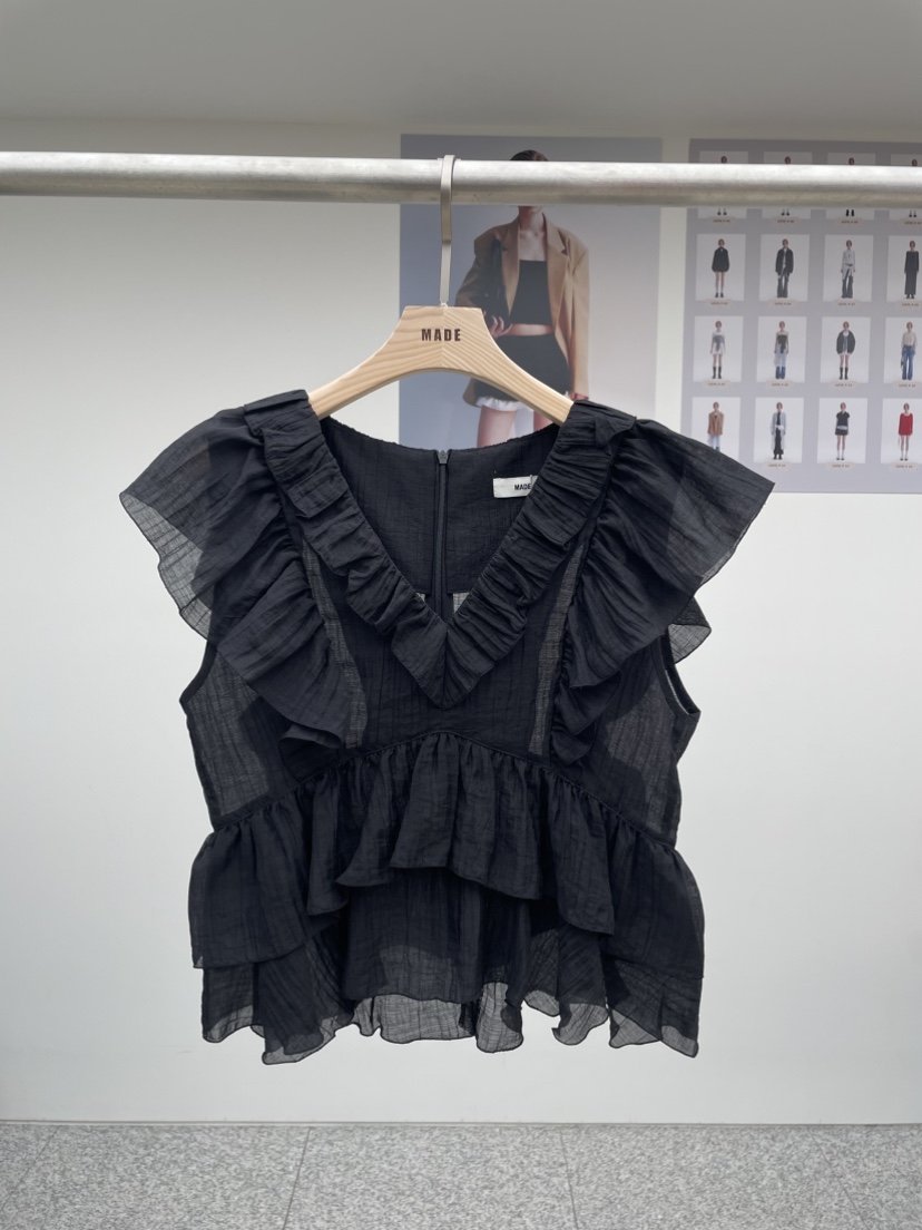 MADE-P韓國㊣直郵東大門代購女裝新款休閑人氣25春夏襯衫蕾絲衫MADE-P襯衫/蕾絲衫圖色3