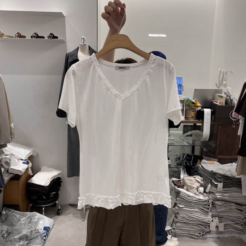 ANN MARGRET(此品牌名稱會遭售假投訴,建議淘寶店鋪商品名稱中不要使用)韓國直郵㊣女裝新款推薦T恤GRETA.YT恤