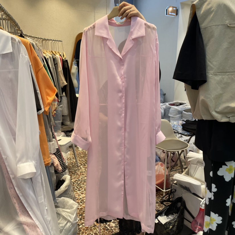 THE LINE-Q韓國直郵㊣東大門實拍女裝新品休閑襯衫蕾絲衫含腰繩THE LINE-q襯衫/蕾絲衫圖色2