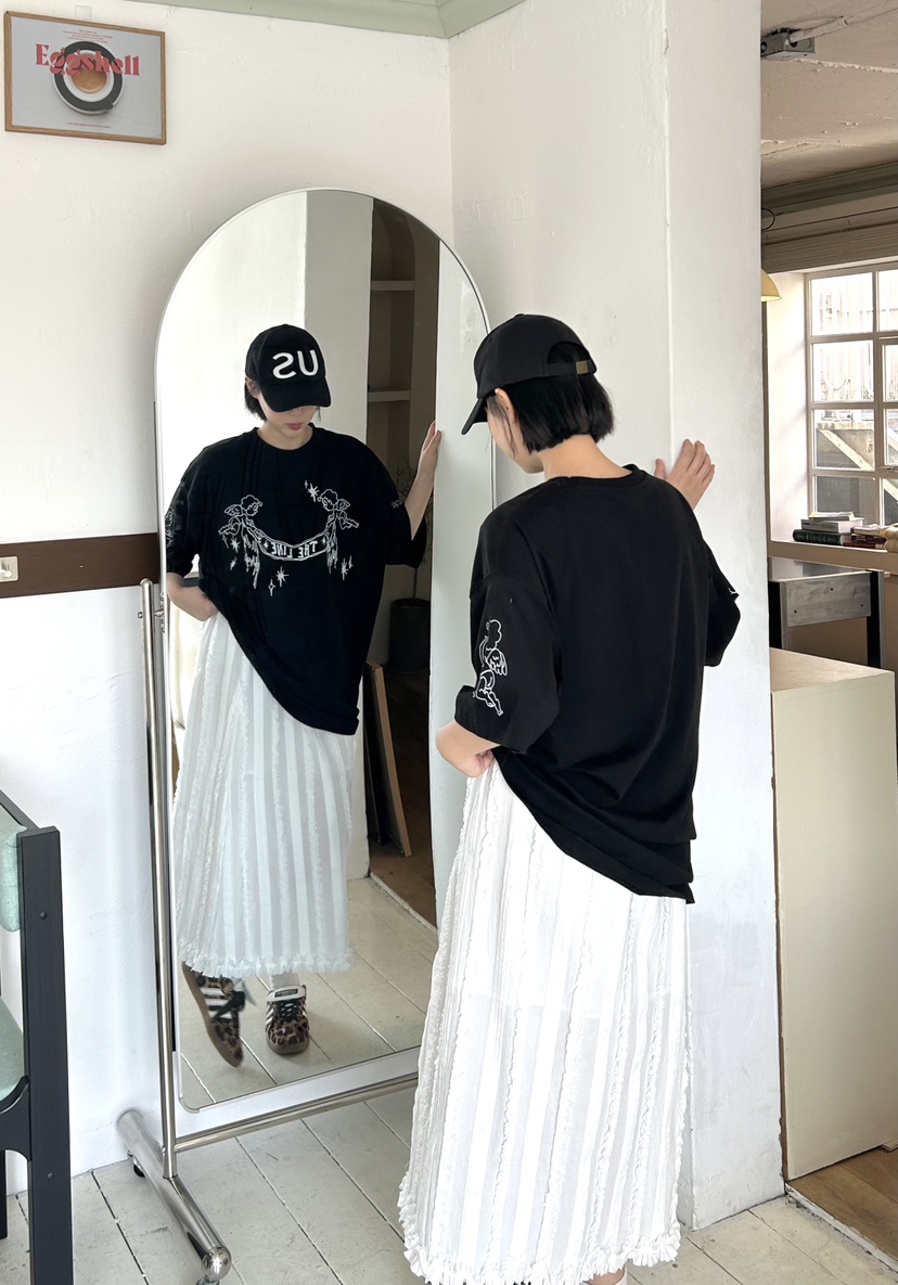 THE LINE-Q直郵韓國代購㊣女裝新品25春夏時尚休閑熱賣長裙THE LINE-q長裙