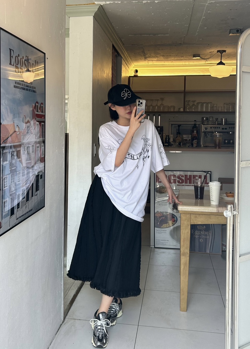 THE LINE-Q直郵韓國代購㊣女裝新品25春夏時尚休閑熱賣長裙THE LINE-q長裙
