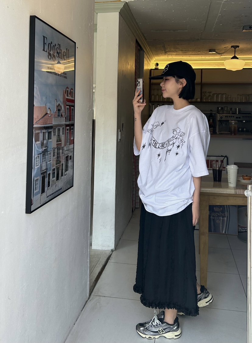 THE LINE-Q直郵韓國代購㊣女裝新品25春夏時尚休閑熱賣長裙THE LINE-q長裙