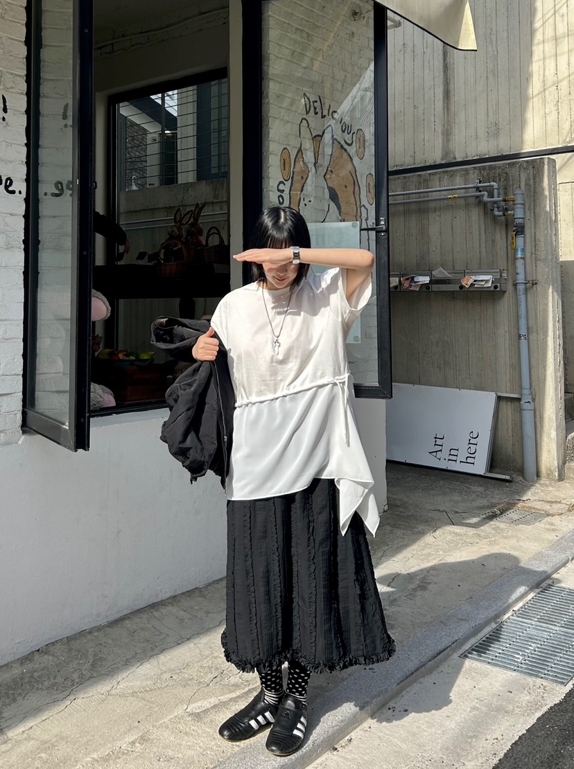 THE LINE-Q直郵韓國代購㊣女裝新品25春夏時尚休閑熱賣長裙THE LINE-q長裙