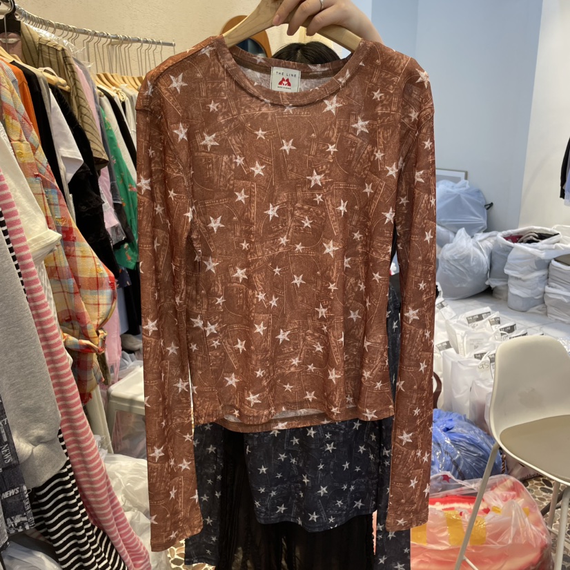 THE LINE-Q韓國直郵㊣東大門實拍女裝新品推薦熱賣長袖T恤THE LINE-q長袖T恤