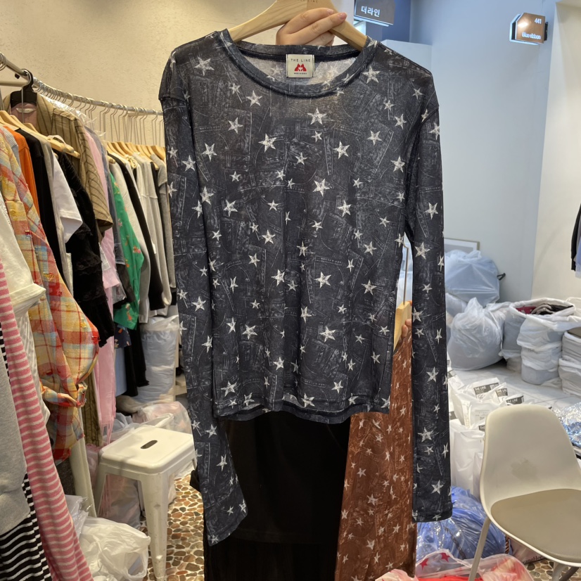 THE LINE-Q韓國直郵㊣東大門實拍女裝新品推薦熱賣長袖T恤THE LINE-q長袖T恤圖色2
