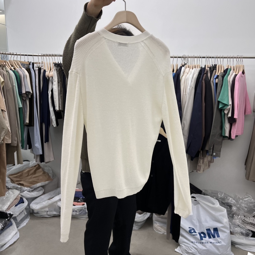 IDEE-A韓國直郵㊣東大門實拍女裝新品熱賣時尚針織衫亞麻開衫IDEE-A針織衫