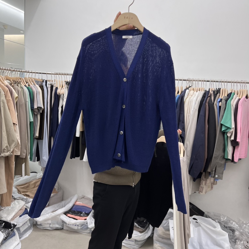 IDEE-A韓國直郵㊣東大門實拍女裝新品熱賣時尚針織衫亞麻開衫IDEE-A針織衫圖色2