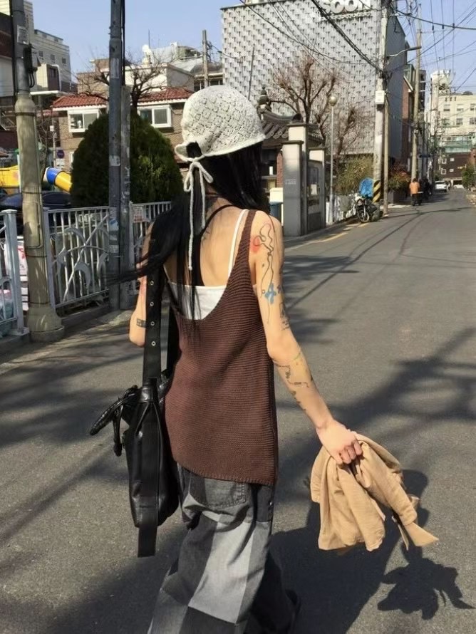 MANNISH韓國代購女士新款25春夏職業真品休閑人氣時尚吊帶背心LOVINE吊帶/背心