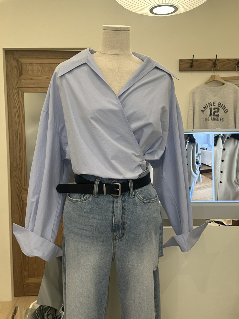 LOGON東大門實拍女士新品熱賣職業時尚休閑推薦25春夏襯衫蕾絲衫LOGON襯衫/蕾絲衫
