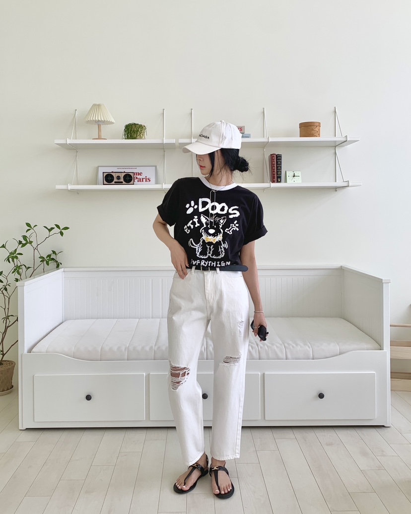 DAVICHI直郵韓國代購㊣女裝新品休閑25春夏熱賣牛仔褲隨機腰帶DAVICHI牛仔褲