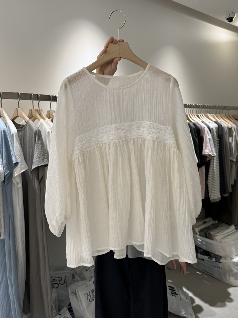 MONE-A直郵韓國代購㊣女裝新品人氣休閑25春夏熱賣襯衫蕾絲衫MONE-A襯衫/蕾絲衫圖色2