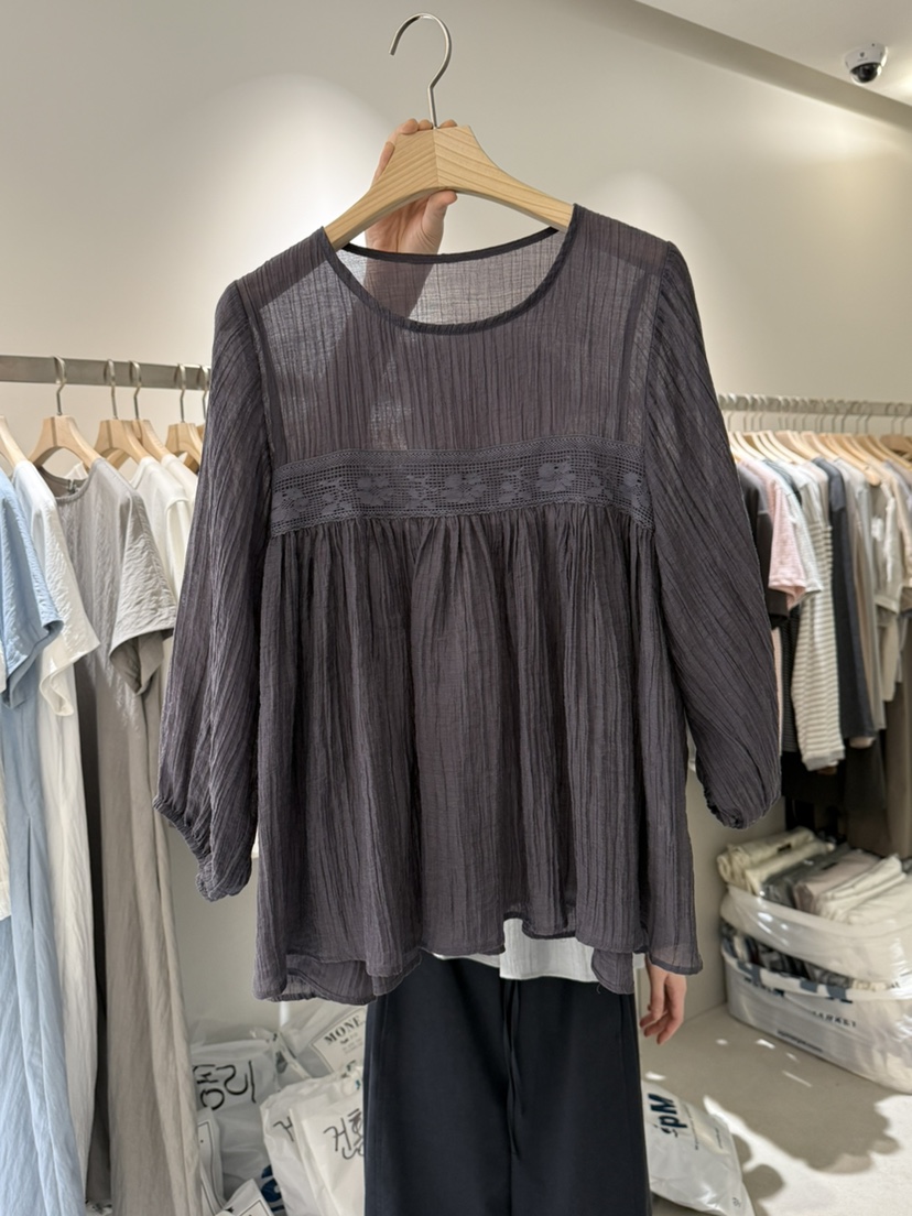 MONE-A直郵韓國代購㊣女裝新品人氣休閑25春夏熱賣襯衫蕾絲衫MONE-A襯衫/蕾絲衫圖色5