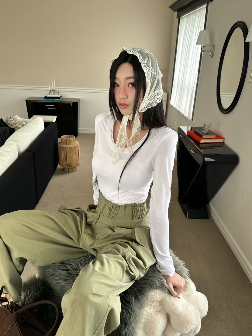 BLACK RIBBON-A韓國直郵㊣東大門實拍女裝新款25春夏長袖T恤BLACK RIBBON-A長袖T恤