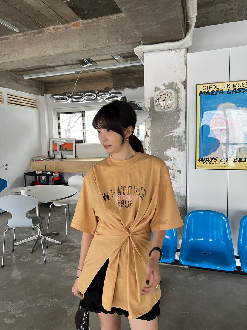 SOLAR韓國㊣直郵東大門代購女裝新款推薦人氣25春夏休閑T恤SOLART恤