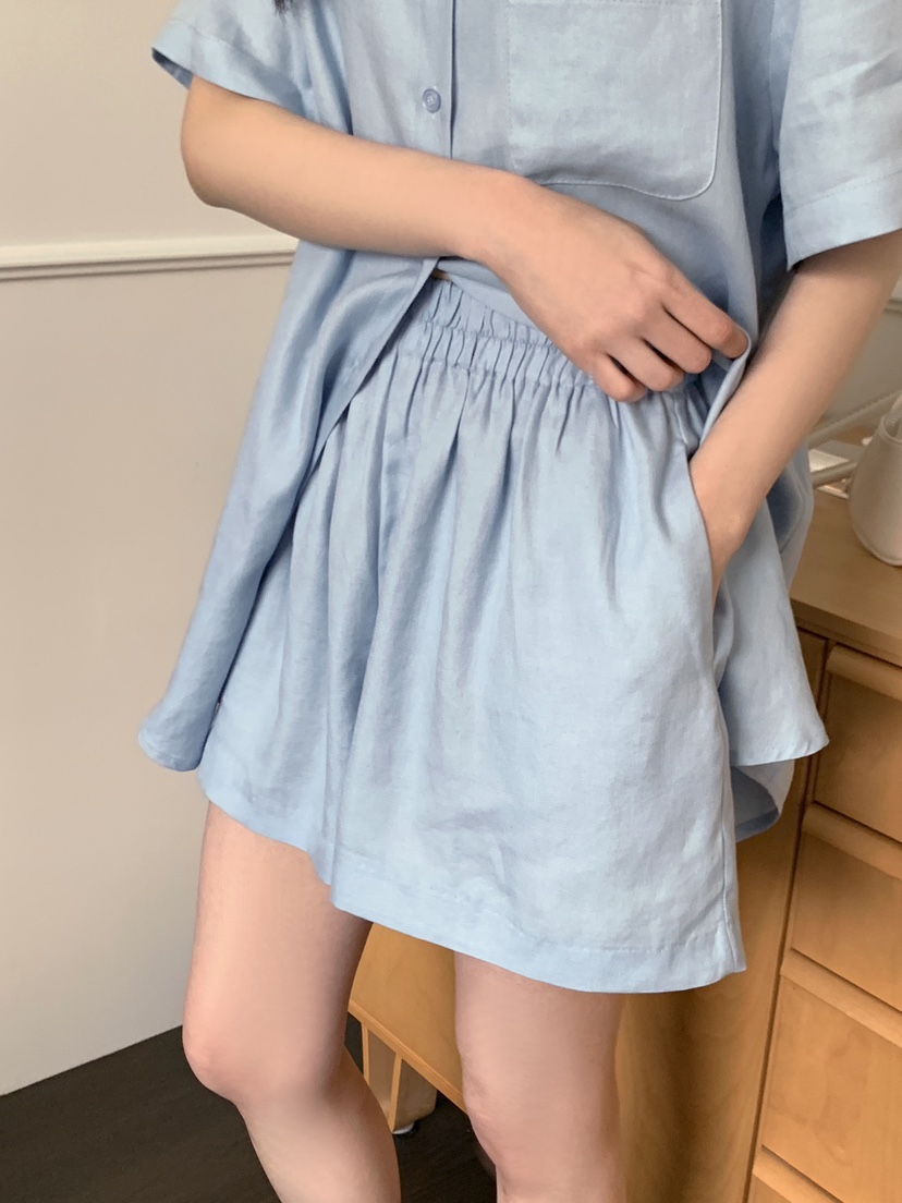 BOUND.A韓國㊣直郵東大門代購女裝新款25春夏套裝含腰帶套裝亞麻BOUND.A套裝