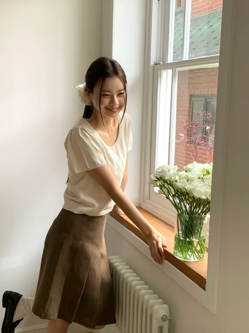 ANOU直郵韓國代購㊣女裝新款時尚推薦25春夏休閑熱賣針織衫ANOU針織衫