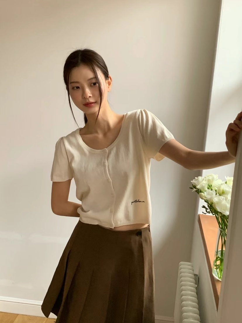 ANOU直郵韓國代購㊣女裝新款時尚推薦25春夏休閑熱賣針織衫ANOU針織衫