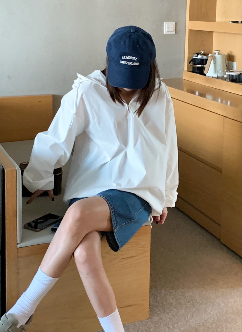 COURGETTE韓國直郵㊣女裝新款熱賣25春夏時尚休閑夾克連帽衫COURGETTE夾克