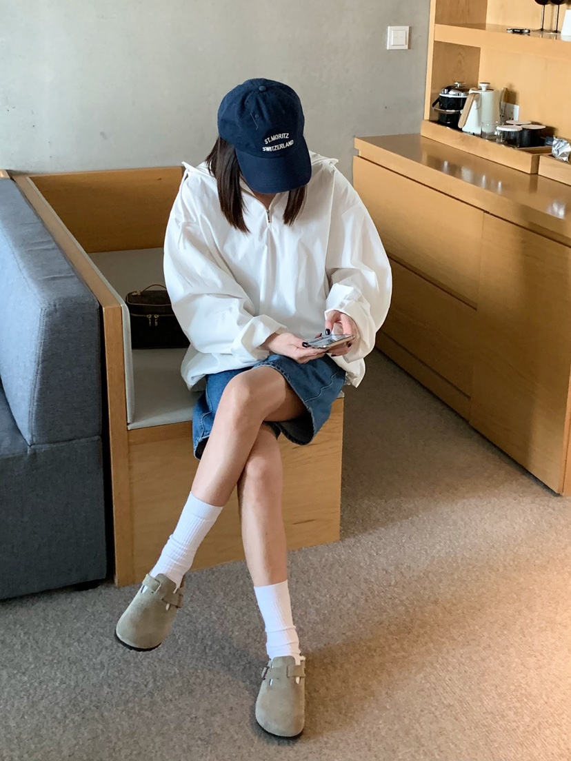COURGETTE韓國直郵㊣女裝新款熱賣25春夏時尚休閑夾克連帽衫COURGETTE夾克