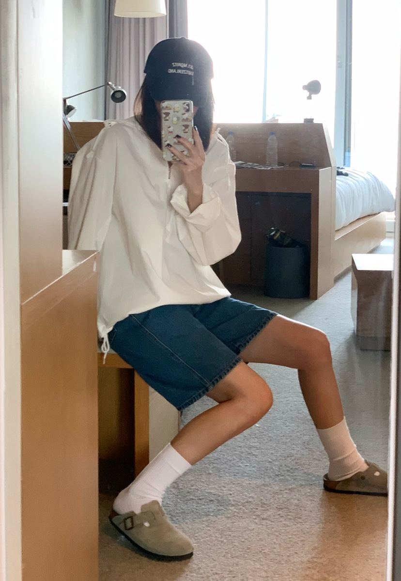 COURGETTE韓國直郵㊣女裝新款熱賣25春夏時尚休閑夾克連帽衫COURGETTE夾克