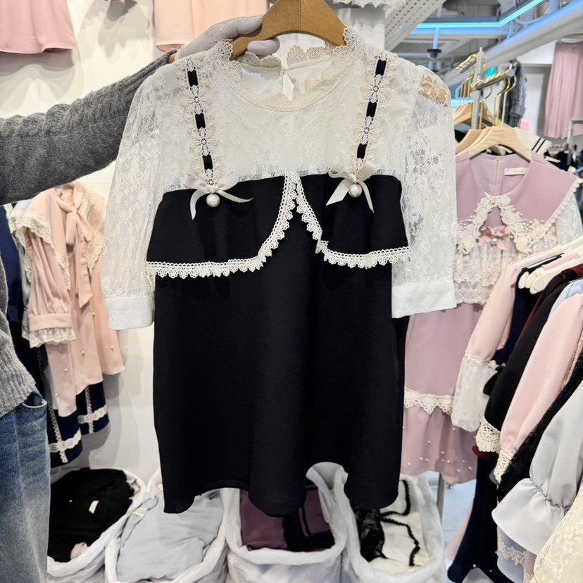 PAPA韓國㊣直郵東大門代購女裝新款人氣休閑25春夏襯衫蕾絲衫PAPA襯衫/蕾絲衫圖色2
