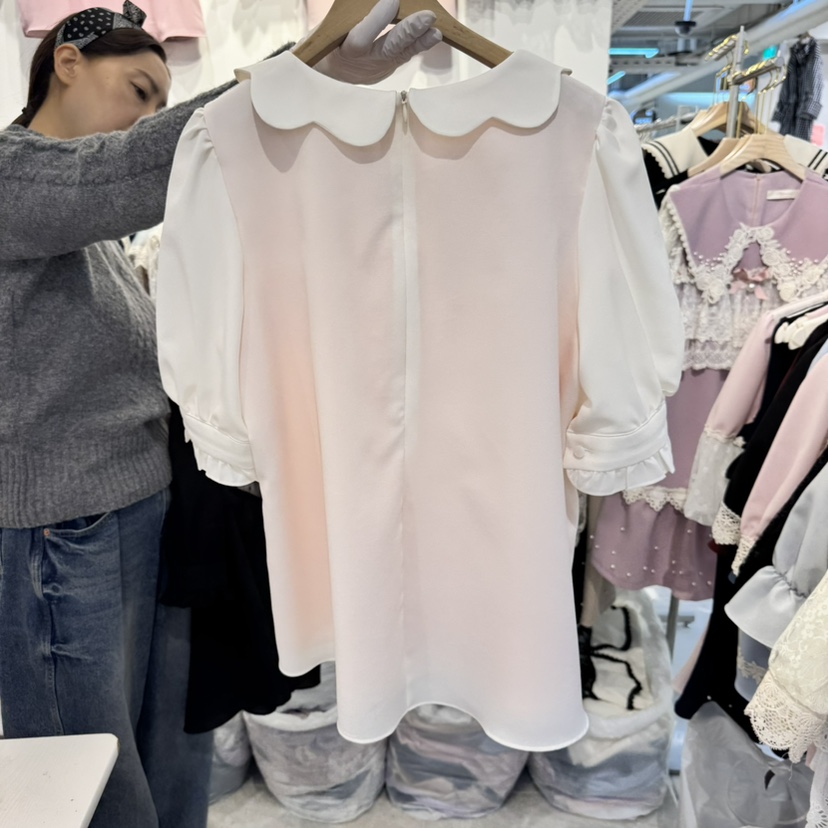 PAPA韓國直郵㊣女裝新品休閑人氣熱賣推薦時尚25春夏襯衫蕾絲衫PAPA襯衫/蕾絲衫