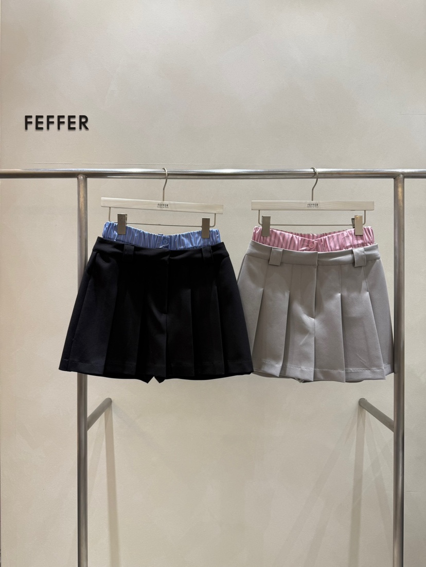 FEFFER直郵韓國代購㊣女裝新款休閑時尚25春夏人氣推薦裙褲FEFFER裙褲