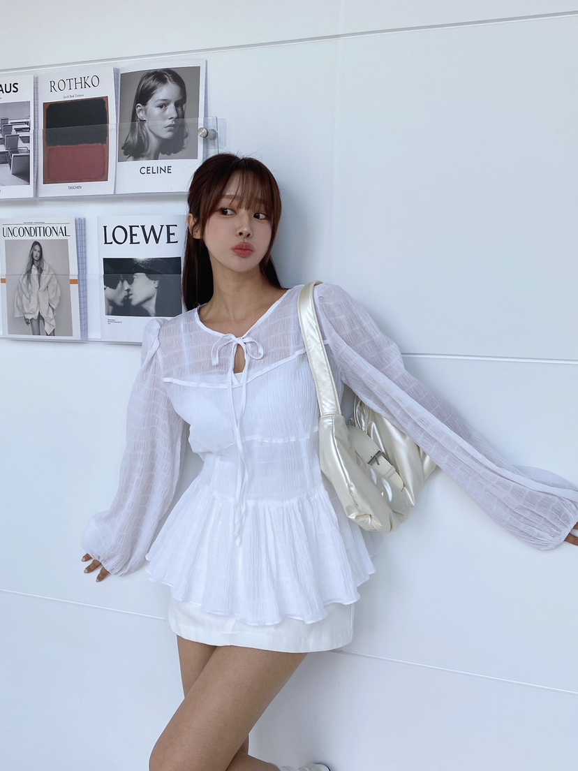 CLOTH直郵韓國代購㊣女裝新品人氣時尚熱賣推薦休閑襯衫蕾絲衫CLOTH襯衫/蕾絲衫