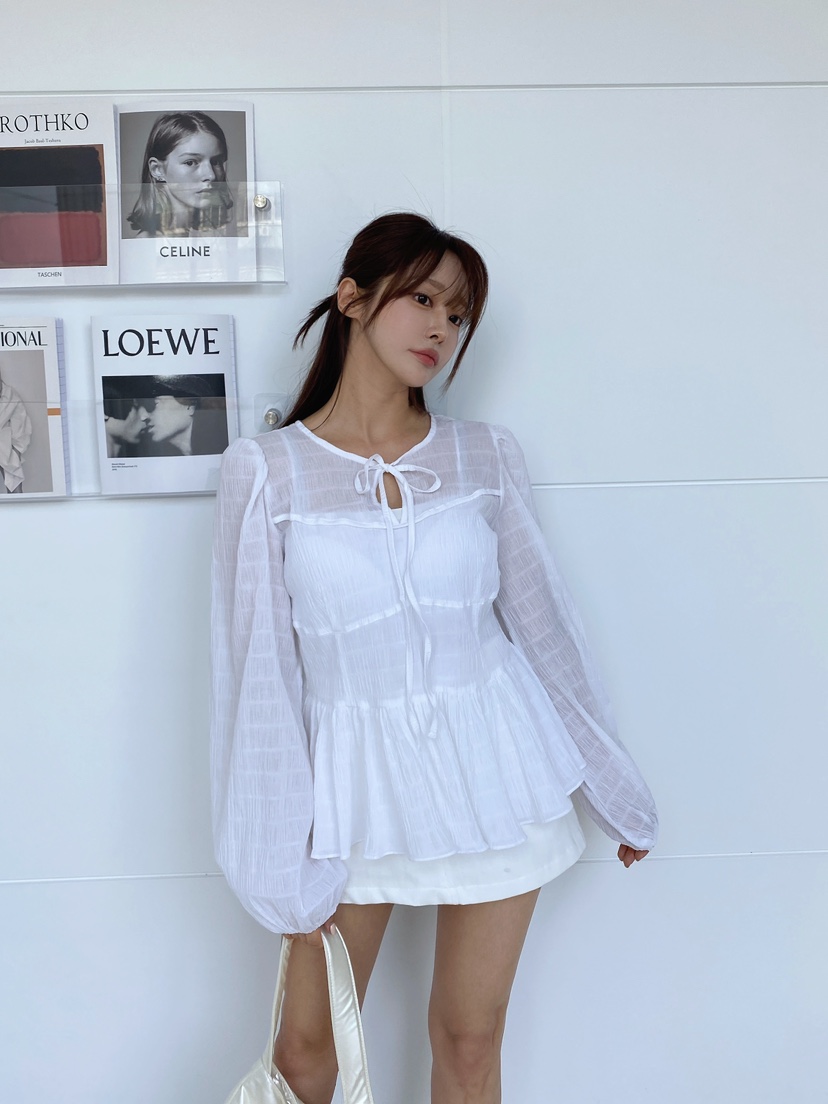 CLOTH直郵韓國代購㊣女裝新品人氣時尚熱賣推薦休閑襯衫蕾絲衫CLOTH襯衫/蕾絲衫圖色2
