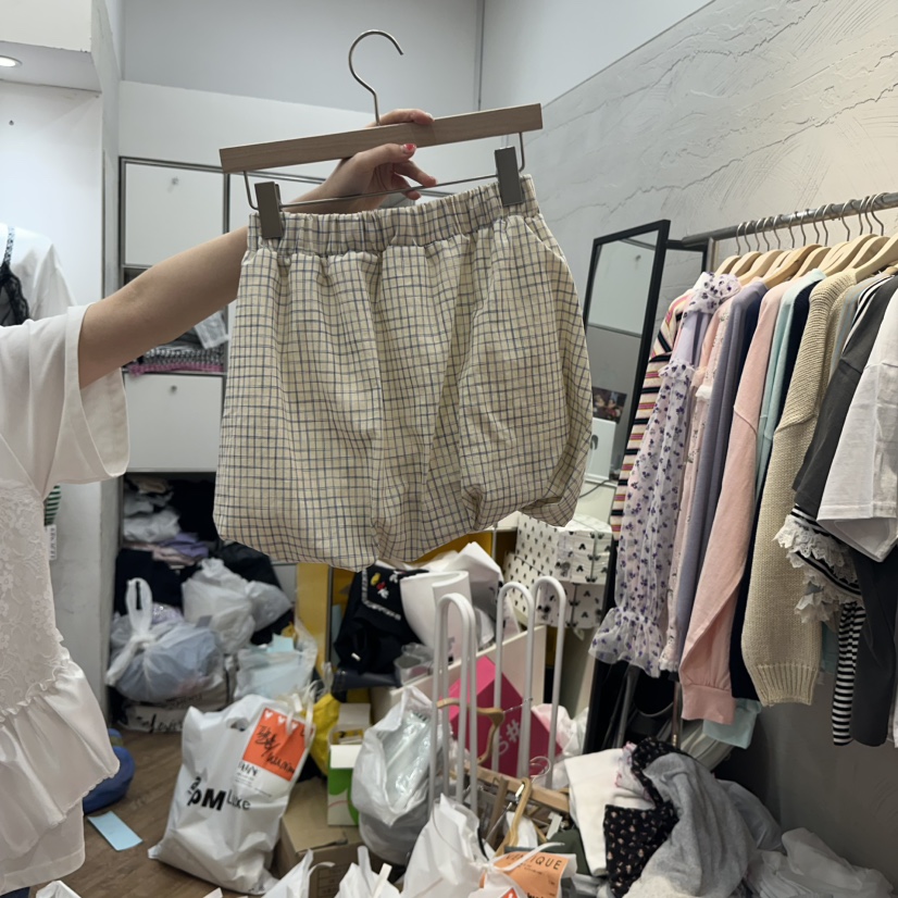 DE LINE直郵韓國代購㊣女裝新款時尚推薦休閑熱賣25春夏短裙DE LINE短裙