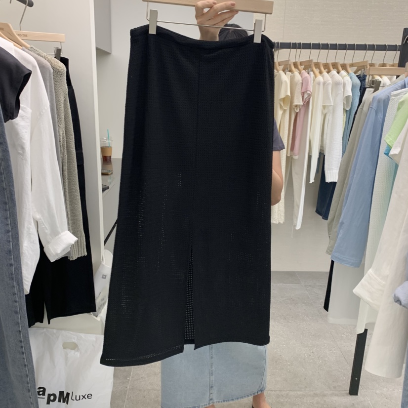 AND THE韓國㊣直郵東大門代購女裝新品熱賣25春夏半身裙中短裙AND THE半身裙/中短裙