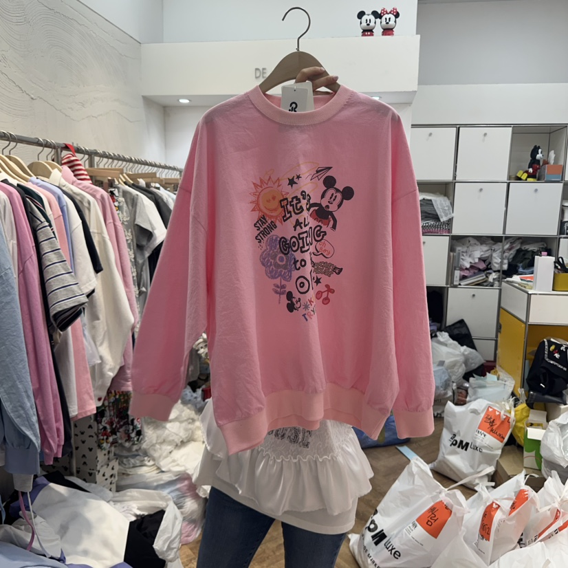 DE LINE韓國直郵㊣女裝新品休閑時尚25春夏推薦熱賣人氣衛衣DE LINE衛衣