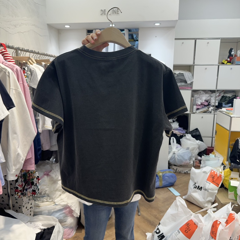 DE LINE韓國㊣直郵東大門代購女裝新品推薦休閑人氣時尚T恤DE LINET恤