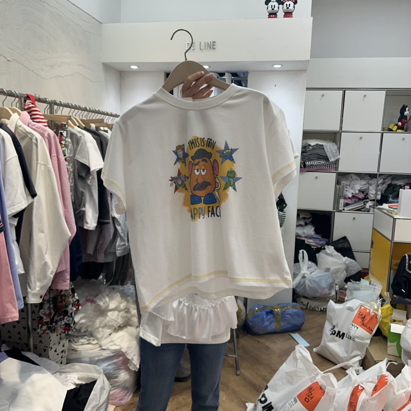 DE LINE韓國㊣直郵東大門代購女裝新品推薦休閑人氣時尚T恤DE LINET恤