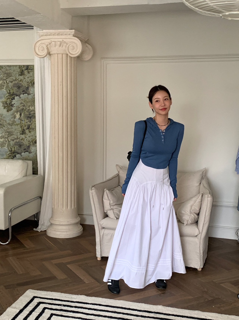 REVE CITE-L直郵韓國代購㊣女裝新品25春夏長袖T恤連帽衫修身REVE CITE長袖T恤圖色3