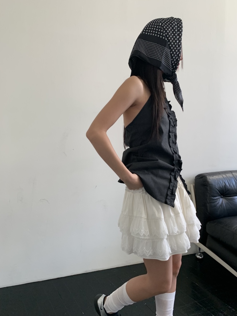 MURMUR韓國直郵㊣東大門實拍女裝新品人氣推薦吊帶背心荷葉邊MURMUR吊帶/背心